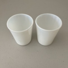 Lot Of 2 Vintage Opalescent Milk Glass Juice Tumbler 3.5″