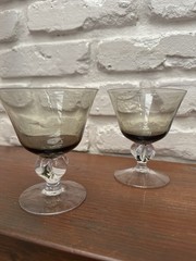 Mid Century Swedish Crystal Gulli Ingrid Smoke Glasses Set Of 5, Cocktail