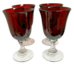 Arc International Knights Tale Ruby Red Goblets 7.25″ Tall Set of 4