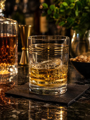 Set of 4 MCM Tumblers Gold Striped Double Old Fashion