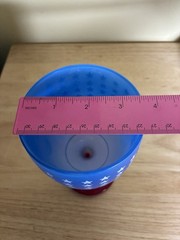 VTG Bartlett Collins Patriotic Goblet Red White Blue Stars Thumbprint Glass READ