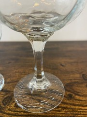 Pair of Vintage Libbey Chivalry Hexagon Shaped Wine Glasses Water Goblets
