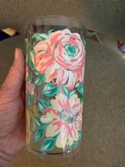 VINTAGE Acrylic High Ball Floral Drinking Glasses Tumblers 19 OZ NEW OLD STOCK