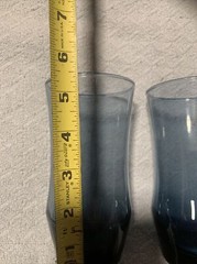 Vintage Libbey Bolero Dusky Blue 5 Drinking Glasses 5.5” Tall