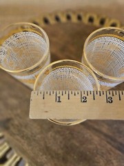 Vintage Glasses Hazel Atlas Hazelware SunFlower Gold Accent Glassware Set 3 MCM