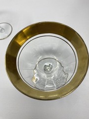 Tiffin Franciscan RAMBLER ROSE Lot 2 Champagne & 1 Cordial Gold Rim VNTG Glass