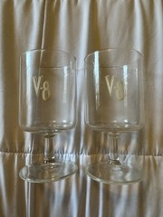 Vintage V-8 Juice Glasses With Stem – Set of 2