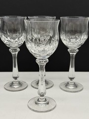 Vintage Mikasa Normandy Cut Crystal Shot Glasses Sets of Four 5” Germany