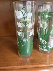 Set Of 8 Vintage 7″ Libbey Tropical Tiki Drinking Tom Collins Glasses