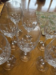 Set of 9 Gorham Crystal DIAMOND Wine Glasses Excellent