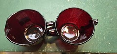 Vintage Anchor Hocking Royal Ruby Red Glass Cream & Sugar Set