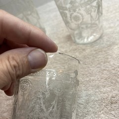 Antique Heisey Adam 3335 Etch 168 Blown Glass 8oz Tumbler Set of 6 1924-1930