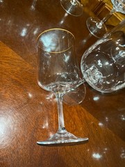 Set of 35 Lenox Crystal Glasses Intrigue Gold Trim 12 Wine 12 Water 11 Champaign