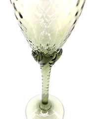 Empoli Goblet Art Glass Optic 14” Tall Stemmed Wine Glass Pale Green Vintage