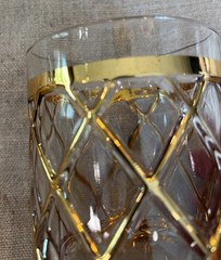 Vintage Joseph Altuzarra 18K Gold Lattice Lowball Cocktail Glasses – Set of 2