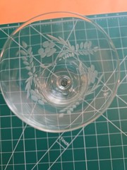11 VTG Crystal Etched Wine Glasses Elegant Floral Design 2 Sizes