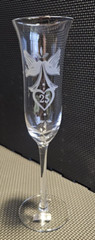 Gorham Fine Crystal 25th Wedding Anniversary Platinum Trimmed Champagne Flutes