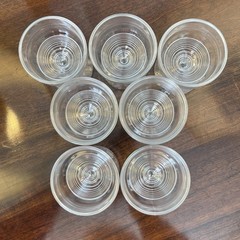 7 Anchor Hocking Manhattan Art Deco Cordial Sherry Wine Glasses Vintage Ribbed