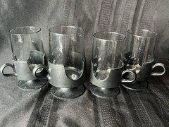 Vintage Set of 4 Corning Glas-Snap Plastic Glass Cups Hot Cold Coffee – 2 Sizes