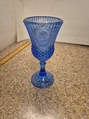 Vintage Avon by Fostoria Cobalt Blue Glass Goblet MARTHA WASHINGTON