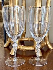 Lenox Monroe Gold Trim Set Of 2 Iced Tea Water Cocktail Beverage Goblets