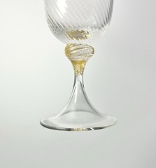 Murano Torcée Single Hand Blown Water Glass 6.5” 8oz Swirl Optic 24k Gold Italy