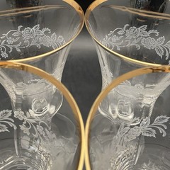 Mikasa Antique Lace 4 Piece Crystal Iced Tea Glasses 1989-91 Austria 8″tall 10oz