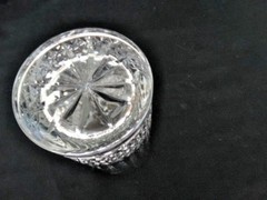 Galway Crystal Highball Glass GAL15 Crosshatch Vertical Lines & Star Foot