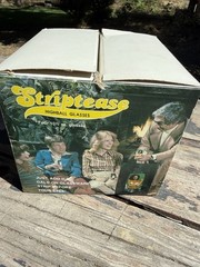 Vtg 1977 Striptease High Ball Glass Spencer Gifts Set Of 3 Bar Decor Risqué