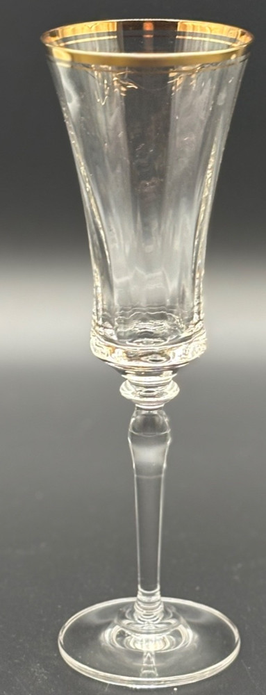 MIKASA Jamestown Gold Trim Crystal Fluted Champagne Discontinued Replacement