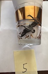 Les Kouba WILD FOWLS GOLD GLASS /TUMBLERS. Set Of 6.