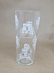 Set of 4 Libbey Glasses Highball Barware Antique Carriage Stagecoach Cars