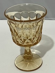 Set 4 VTG amber gold yellow stemmed wine juice glasses Noritake Perspective