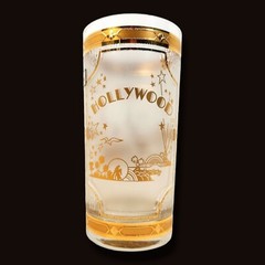 Vintage Culver 22k Gold Chinese Theatre Highball Black California Shot Glass Lot
