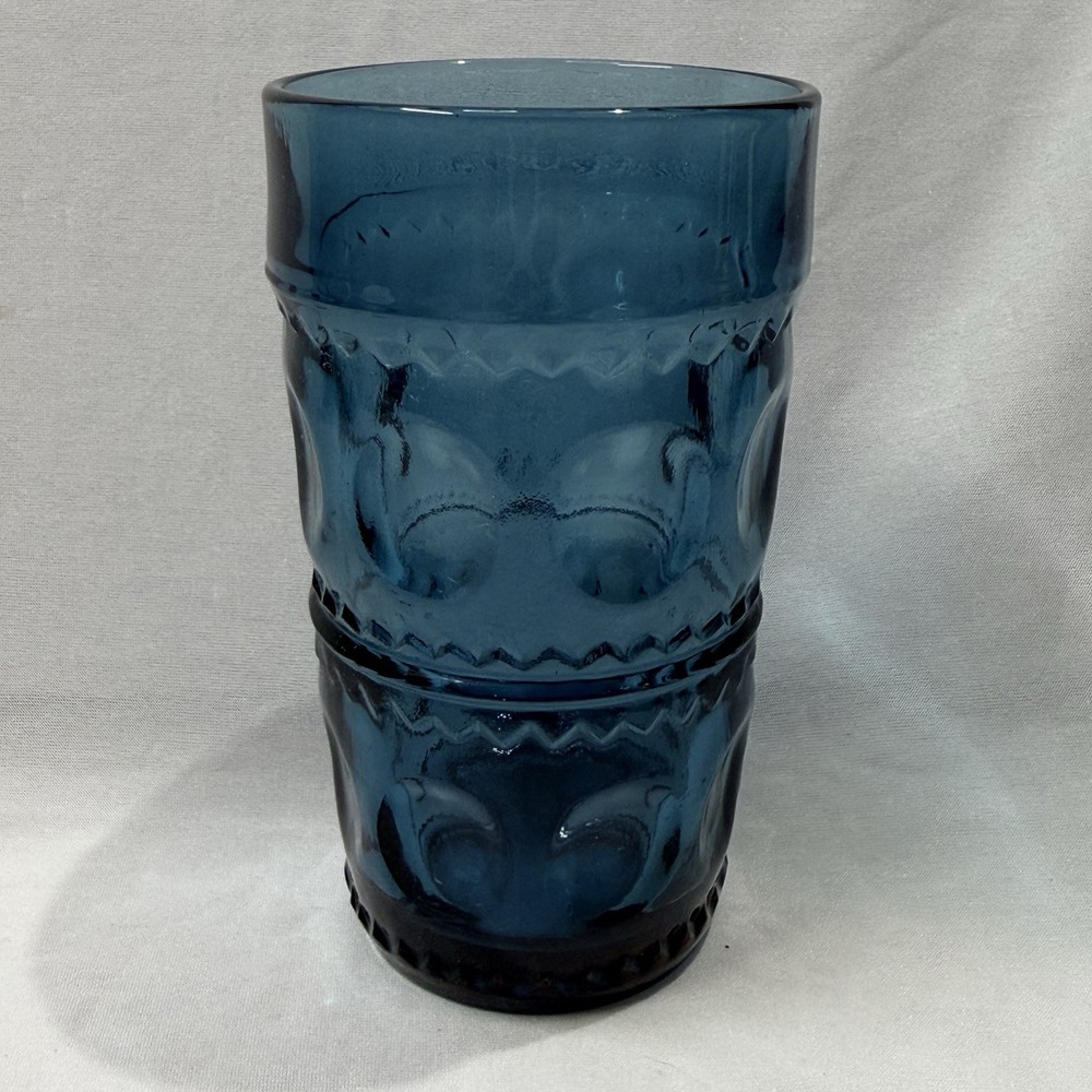 Vintage Indiana Glass Kings Crown Marine Blue (1) Tumbler 12 oz