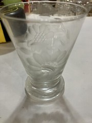 Vintage Leaf and Flower Etched Tumbler