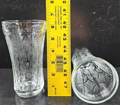 4 Indiana Glass Recollection Clear 14 Oz Tumblers Set Vintage Cut Etch Retro Lot