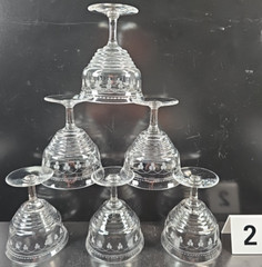 31 Pc Stuart Crystal Dash Dot Stemware Lot Depression Clear Cut England Antique