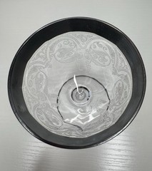 Vintage Etched Sherry Cordial Glasses Floral Silver Rim Cocktail Stemware Set