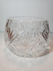 Cut Crystal Bowl Elongated 5″ Tall x 6 1/2″ W x 5 1/2 opening 3.8 lbs Edinburgh