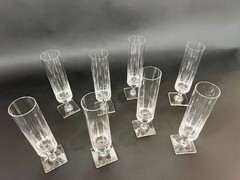 8 Rosenthal Wedge Cut Georg Jensen Style Studio Line 7 1/8″ Champagne Flutes