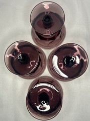 FOSTORIA JAMESTOWN PURPLE 4.25” CHAMPAGNE/SHERBET GLASSES VINTAGE SET/4 PERFECT