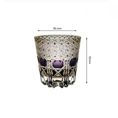 Purple Star Hand Cut Clear Edo Kiriko Crystal Whiskey Tumbler 12Oz Bar Drinkware