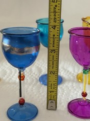 Vintage Venezia Cordial Glasses By Antonio Salviati Velvet Box Hand-Blown MCM