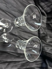 Clear Glass Cordial Glasses Two-Piece Set Tapered Glossy Finish
