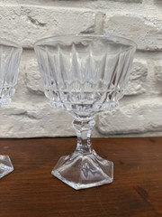 Vintage Fosteria Heritage Crystal Champagne Sherbert Clear Glasses 5″ Set of 2