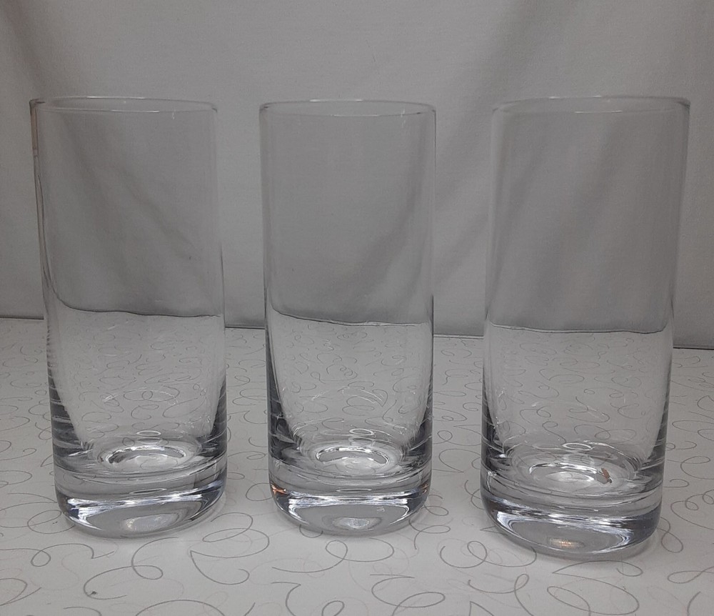 Tumblers Basic Plain Clear Glass Barware Set of 3