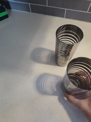 Silver Stripe Mid Century Barware Highball Glass Set of 2
