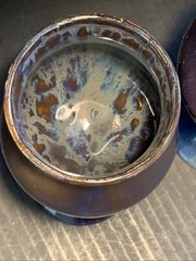 4 – Ceramic Chalice Studio Art Pottery Wine Goblets Drip Glaze. See Description