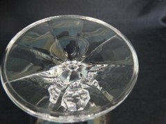 Import Assoc. Clear Glass Claudia Multifaceted Ball on Stem Tall Champagne Stem